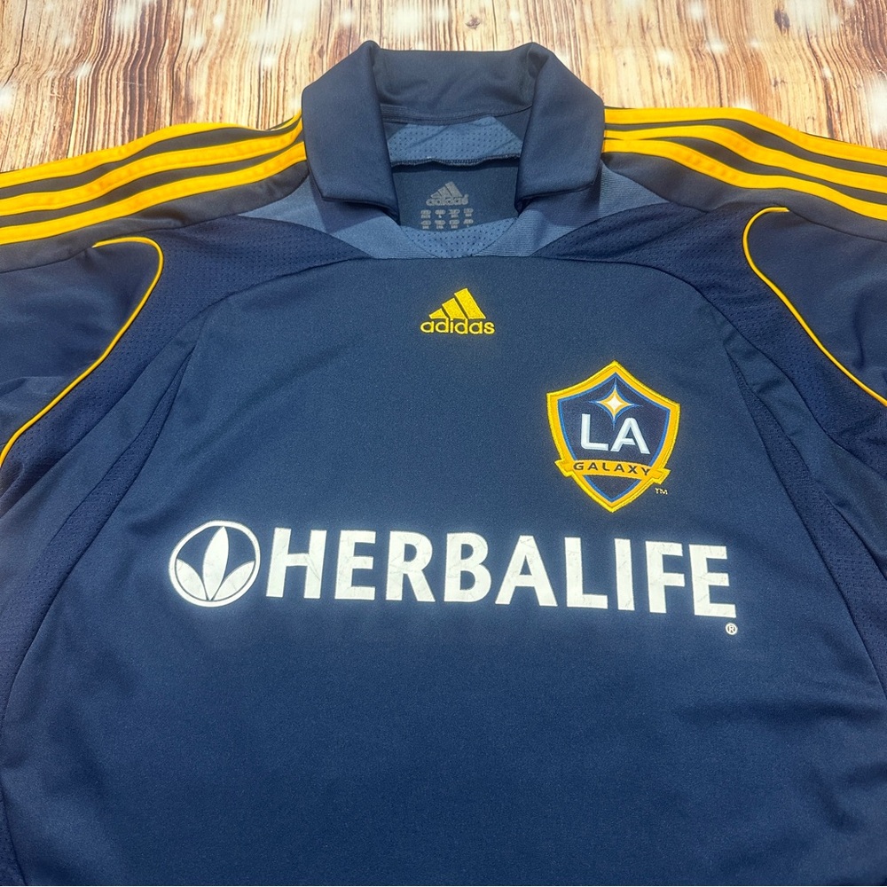 Adidas David Beckham LA Galaxy Soccer Men’s Jersey Size Large 2007 - Picture 5 of 16